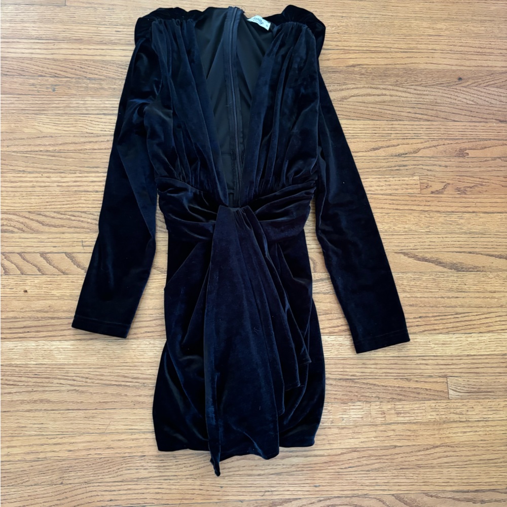 Dainty black velvet dress